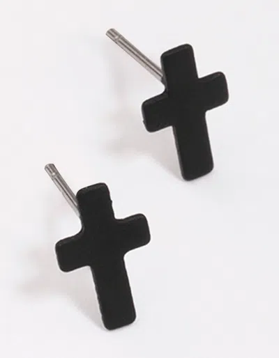 Lovisa Black Cross Stud Earrings