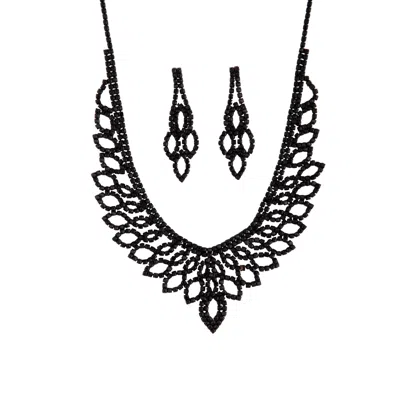 Lovisa Black Decorative Cup Chain Earrings Necklace Set