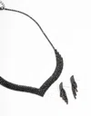 Lovisa Black Diamante Point Earrings And Necklace In Multi