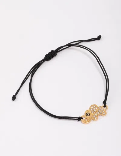 Lovisa Black Elephant Cubic Zirconia Adjustable Cord Bracelet