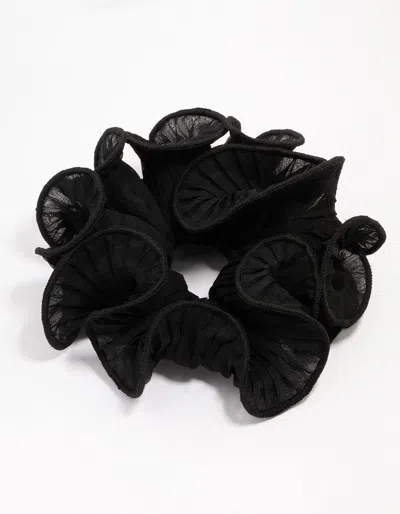 Lovisa Black Fabric Crinkle Statement Hair Scrunchie