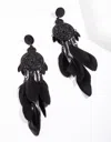 Lovisa Black Filigree Cascading Feather Earrings In Black