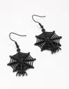 Lovisa Black Spider Web Drop Earrings In Black