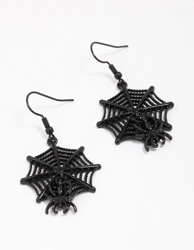 Lovisa Black Spider Web Drop Earrings