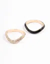 Lovisa Black Stack Ring Set In Black