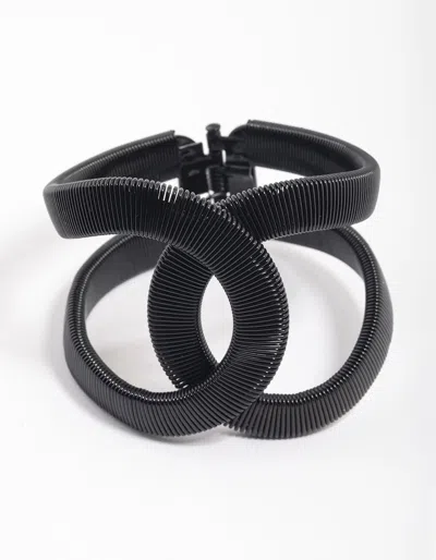 Lovisa Black Textured Ovalap Cuff Bangle