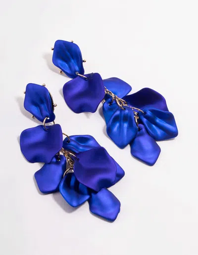 Lovisa Blue Coated Petal Drop Earrings In Multi