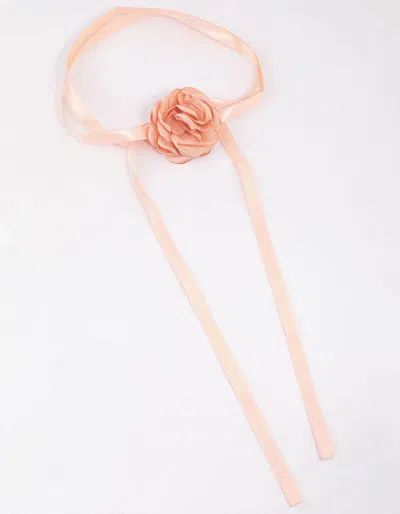 Lovisa Blush Fabric Mini Ribbon Flower Choker In Pink