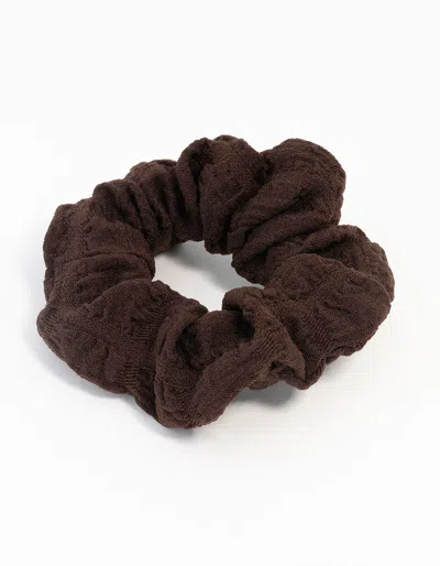 Lovisa Brown Fabric Seersucker Scrunchie