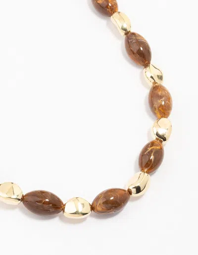 Lovisa Brown Pearl & Gold Beaded Necklace