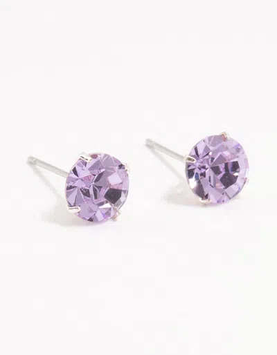 Lovisa Circular Purple Bohemia Czech Crystal Stud Earrings 7 Mm