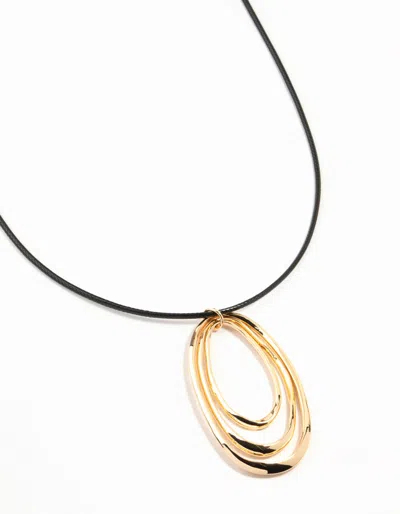 Lovisa Cord Layered Oval Good Station Necklace In Multi