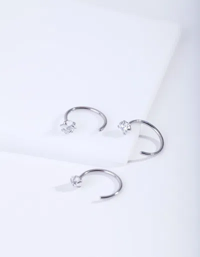 Lovisa Crystal Nail Nose Ring 3 Pack In Multi