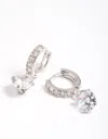 Lovisa Cubic Zirconia Diamante Huggie Teardrop Earrings In Multi