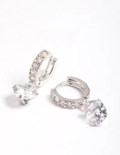 Lovisa Cubic Zirconia Diamante Huggie Teardrop Earrings In Multi