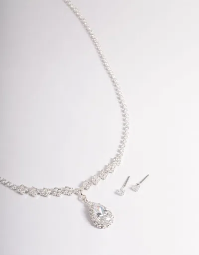 Lovisa Cubic Zirconia Diamond Pear Stone Necklace In Multi