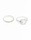 Lovisa Cubic Zirconia Double Silver Engagement Ring In Silver