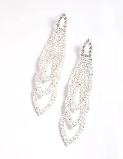 Lovisa Cubic Zirconia Graduated Loop Cupchain Earrings In Multi