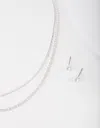 Lovisa Cubic Zirconia Multi-layered Necklace And Earrings Set In Red