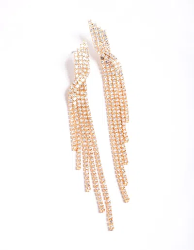 Lovisa Cubic Zirconia Strand Twist Drop Earrings In Multi