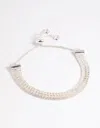 Lovisa Cubic Zirconia Triple Row Cupchain Toggle Bracelet In Multi