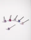 Lovisa Dainty Rhodium Diamante Nose Stud 6-pack