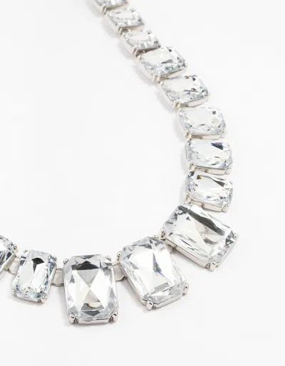 Lovisa Diamante Rhodium Short Necklace In Silver