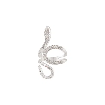 Lovisa Diamante Swirl Snake Ring In Silver