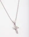 Lovisa Diamond Simulant Pave Cross Necklace In Multi