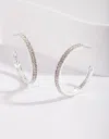 Lovisa Double Row Diamante Hoop Earrings In Silver