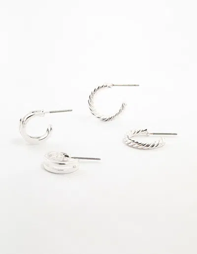 Lovisa Double Silver Hoop & Spiral Earrings 2-pack