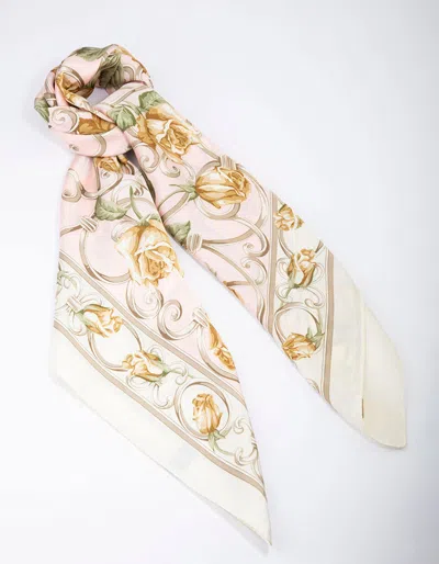 Lovisa Fabric Floral Chain Printed Scarf In Pink