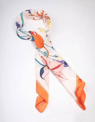 Lovisa Fabric Flower Garden Scarf In Orange