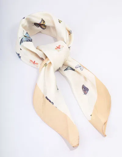 Lovisa Fabric Yellow Butterfly Printed Scarf In White