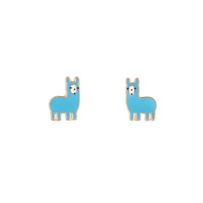 Lovisa Glitter Llama Stud Earrings In Blue