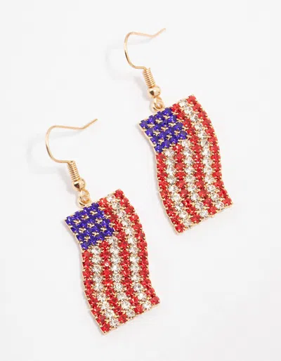 Lovisa Gold American Flag Drop Earrings