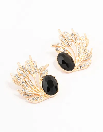Lovisa Gold & Black Ant Leaf Stud Earrings