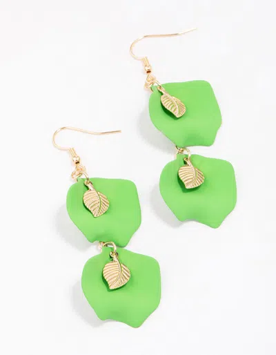 Lovisa Gold & Green Double Iridescent Drop Earrings