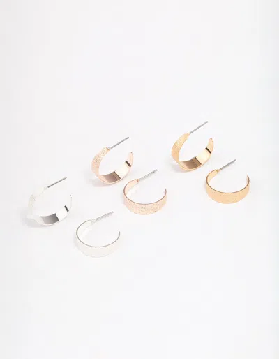 Lovisa Gold & Silver Solid Hoop Earring 3-pack