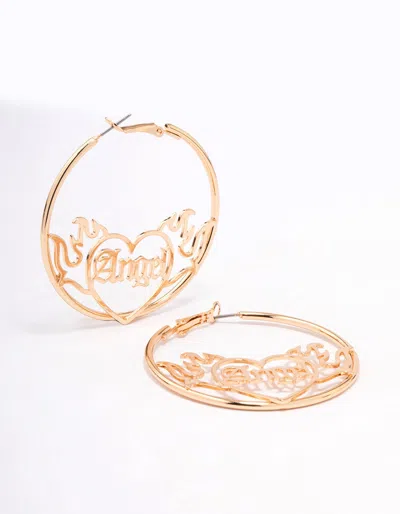 Lovisa Gold Angel Flame Hoop Earrings