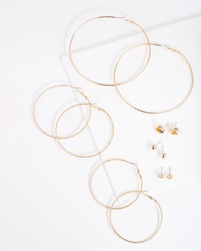 Lovisa Gold Ball Knot Stud & Hoop 6-pack