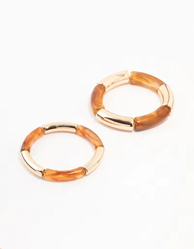 Lovisa Gold Bangles 2-pack In Brown