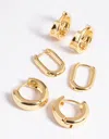 Lovisa Gold Basic Huggie Earrings 6-pack In Gold