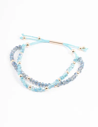 Lovisa Gold Bead Toggle Bracelet In Blue