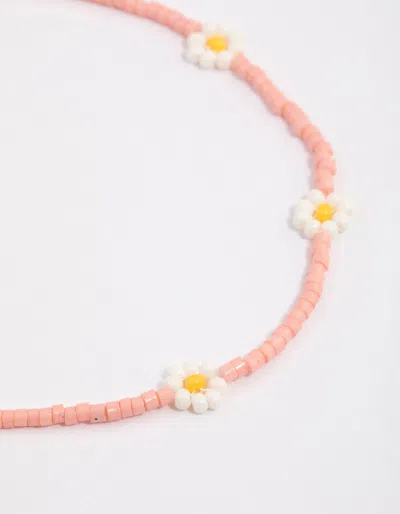 Lovisa Gold Beaded Flower Bracelet In Pink