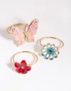 Lovisa Gold Butterfly And Flower Ring In Gold