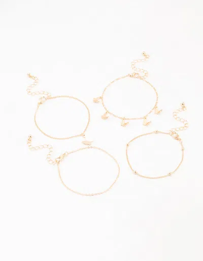 Lovisa Gold Butterfly Drop Bracelets 4-pack