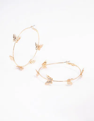 Lovisa Gold Butterfly Hoop Earrings