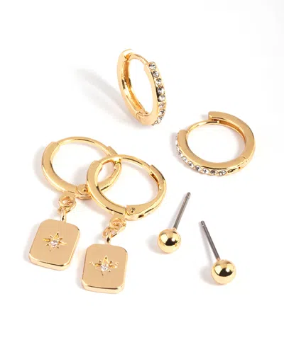 Lovisa Gold Celestial Plate Earrings 6-pack