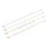 Lovisa Gold Chain And Diamante Anklet 4 Pack In Gold